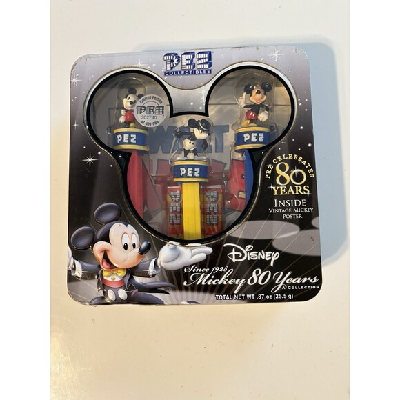 Disney PEZ Mickey 80 Years Collectible Tin Set Limited Ed 2007 NOS - Picture 1 of 4